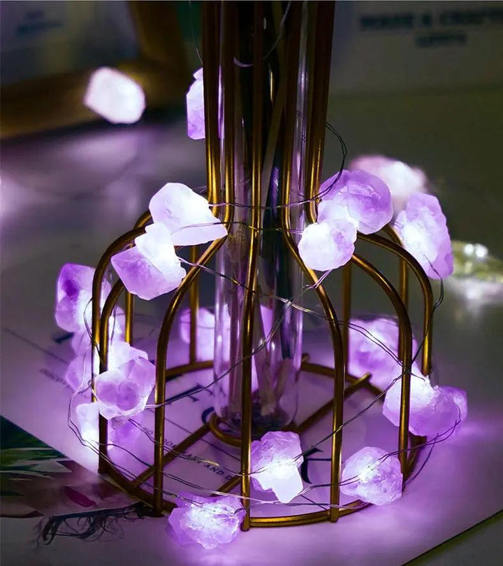 Amethyst String Lights for healing  by Raw Spiritual