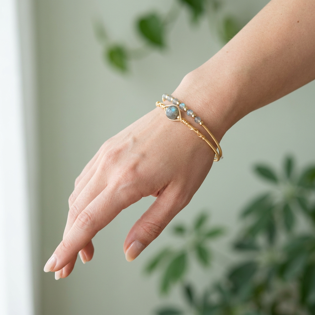 Labradorite Bangle for Transformation & Spiritual growth - Lifestyle F