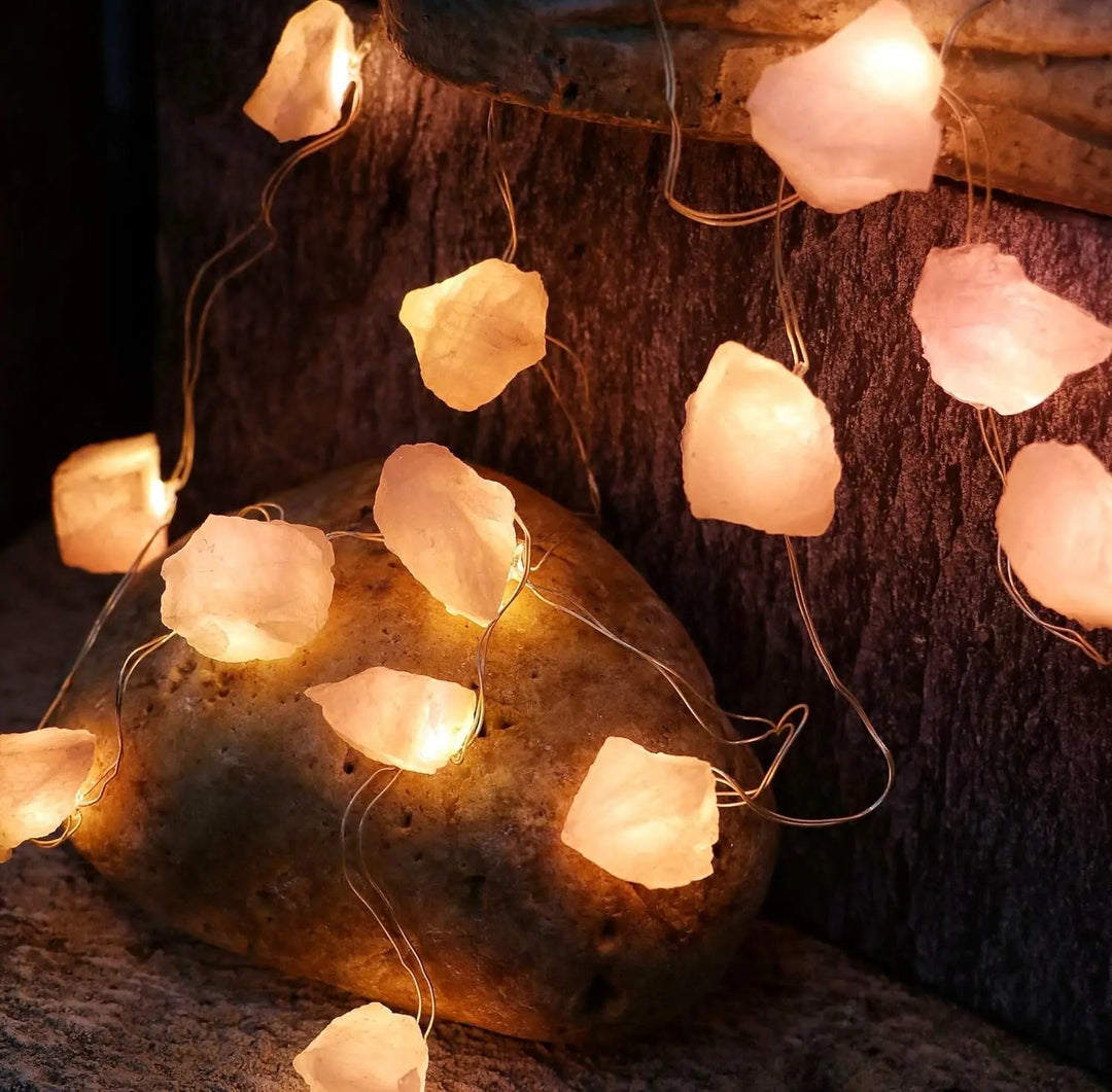 Rose Quartz String Lights for Love  by Raw Spiritual