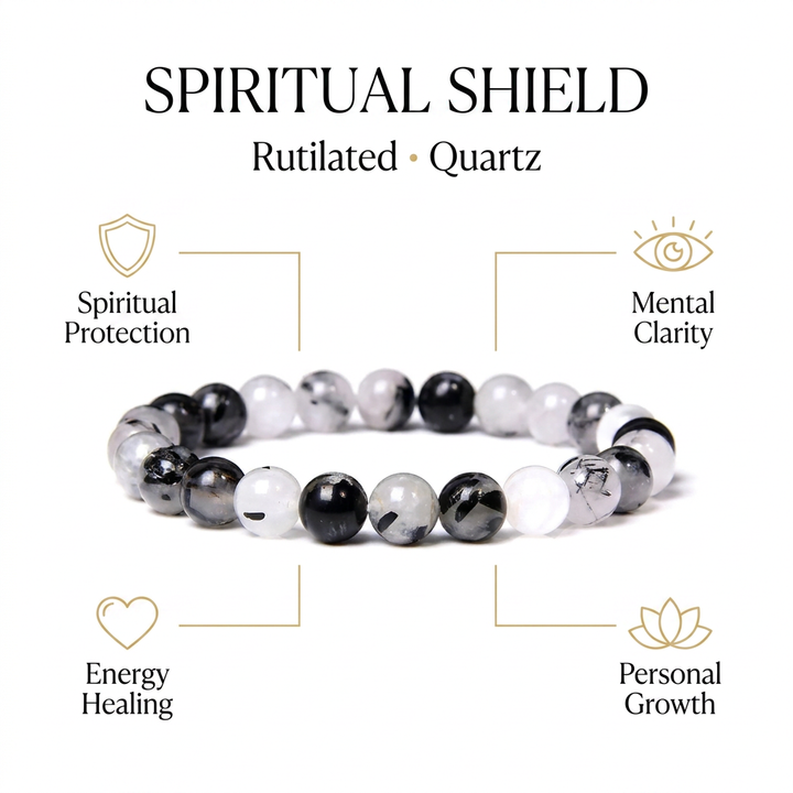 Rutilated Quartz for Spiritual Growth & Protection - Infographic