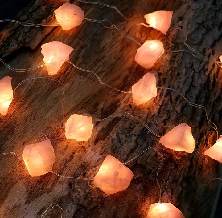 Rose Quartz String Lights for Love  by Raw Spiritual