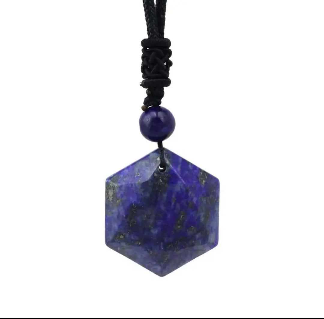Lapis Lazuli Hexagon Necklace for Wisdom  by Raw Spiritual