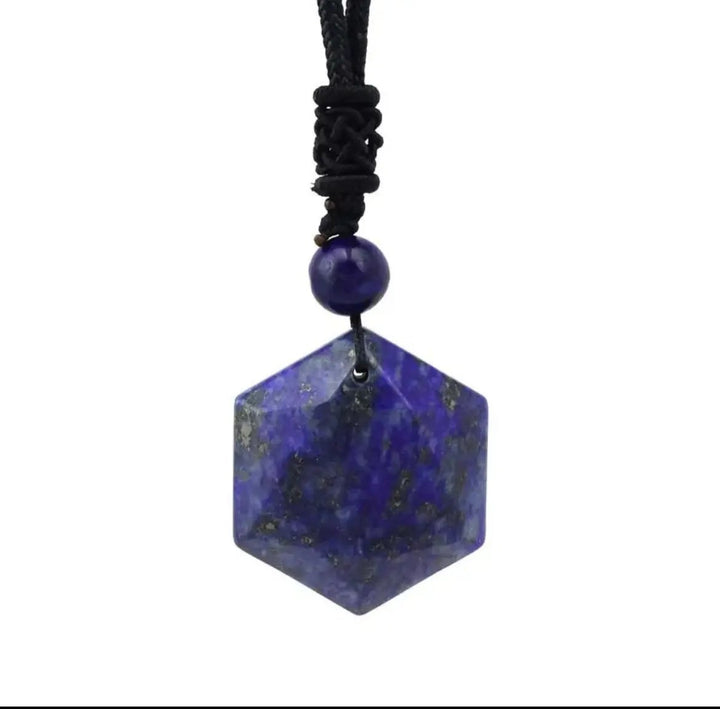 Lapis Lazuli Hexagon Necklace for Wisdom  by Raw Spiritual