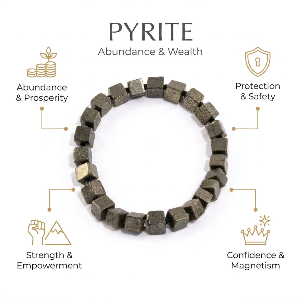 Pyrite for Abundance, Prosperity & Wealth - Infographic