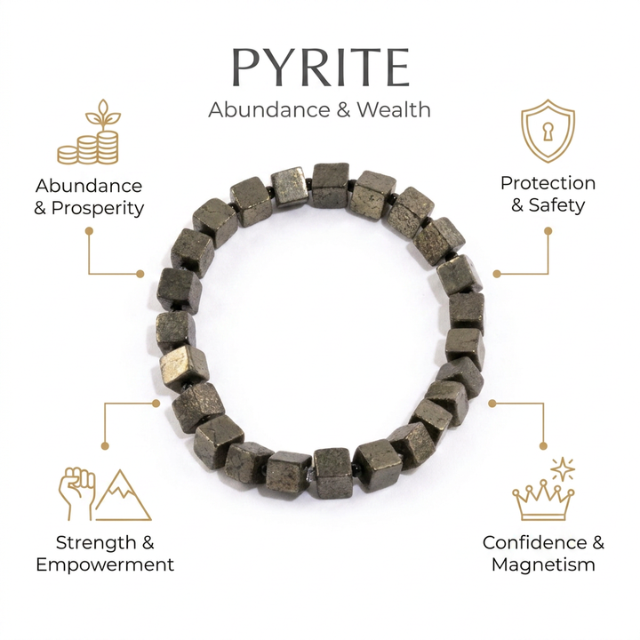 Pyrite for Abundance, Prosperity & Wealth - Infographic