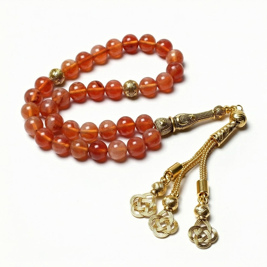 Red Carnelian Tasbih - Raw Spiritual UAE