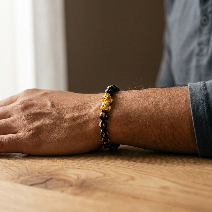 Pixiu (S925 with Gold Plating) Feng Shui Bracelet for Good Luck - Lifestyle Male