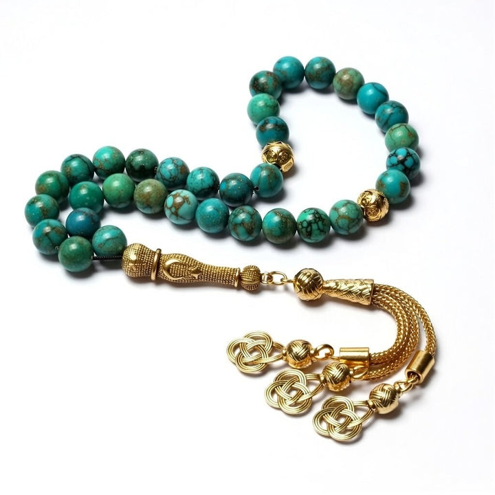 African Turquoise Tasbih - Raw Spiritual UAE