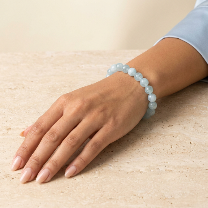Aquamarine Bracelet for Courage & Communication - Lifestyle Female