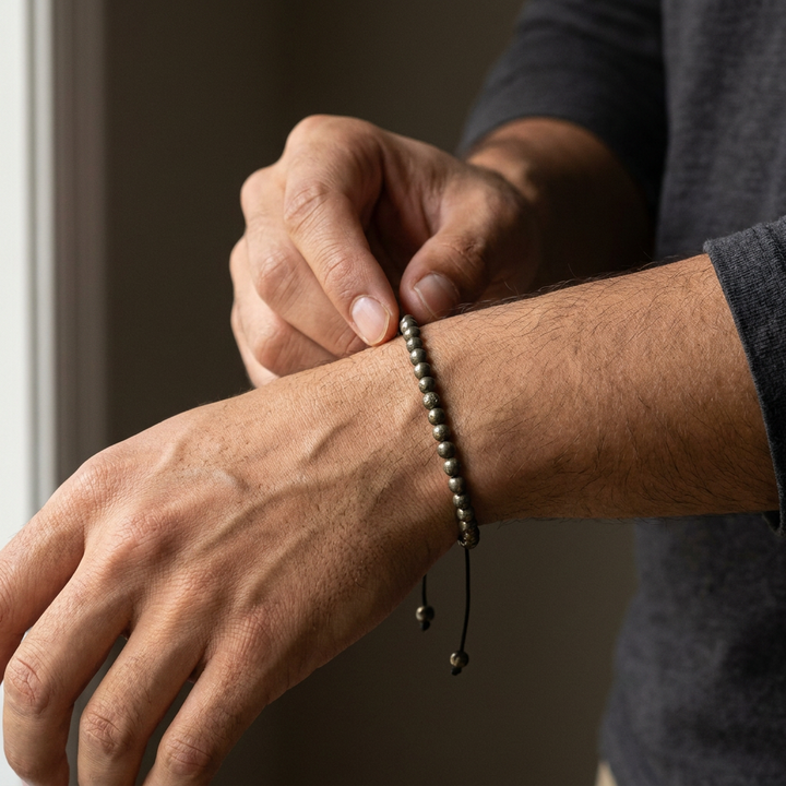 Pyrite Thread Bracelet for Abundance & Wealth - Lifestyle M