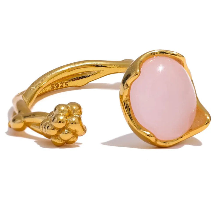 Rose Quartz S925 Silver Ring for Love & Relationships Yiwu Landy Jewelry Summer WU