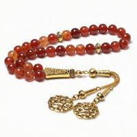 مسبحة من العقيق الأحمر 33 حبة