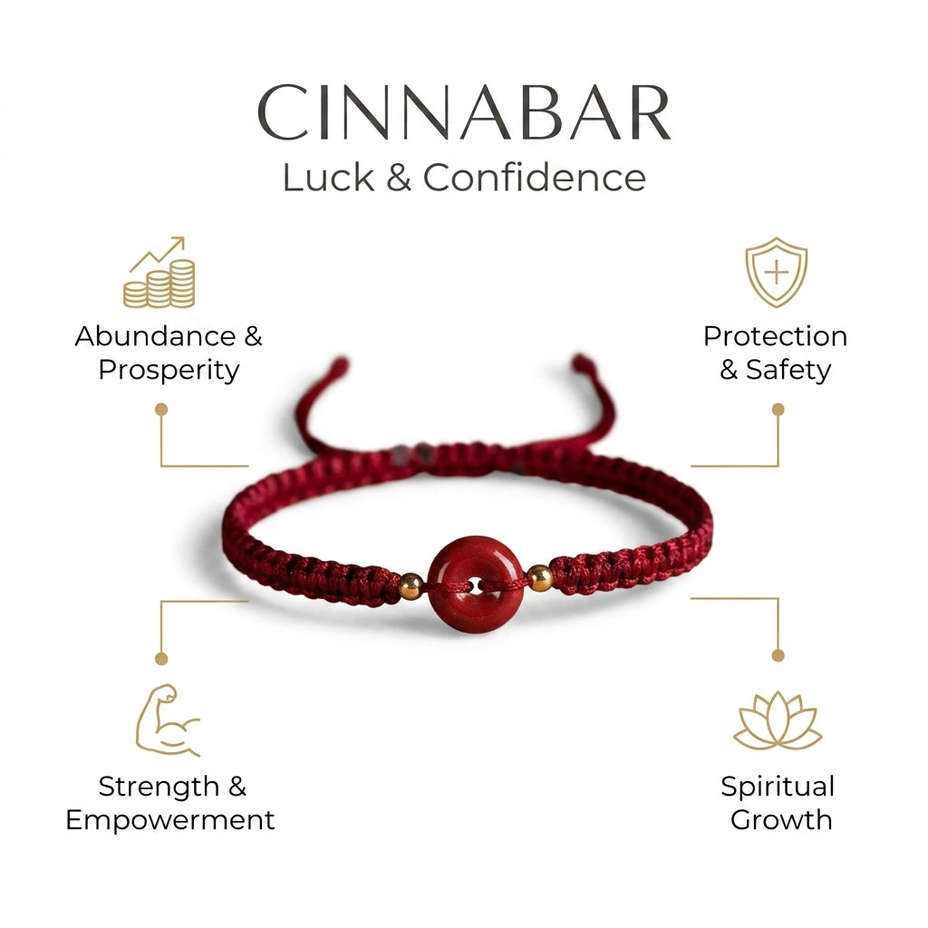 Cinnabar Round Stone for Luck & Confidence - Infographic