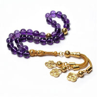 Amethyst Tasbih with Golden Imam