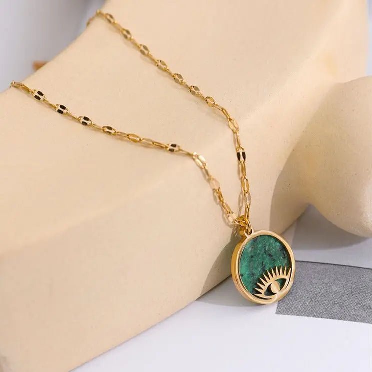 African Turquoise Evil Eye Nazar Necklace for Protection & Growth Yiwu Jinyou VIMI