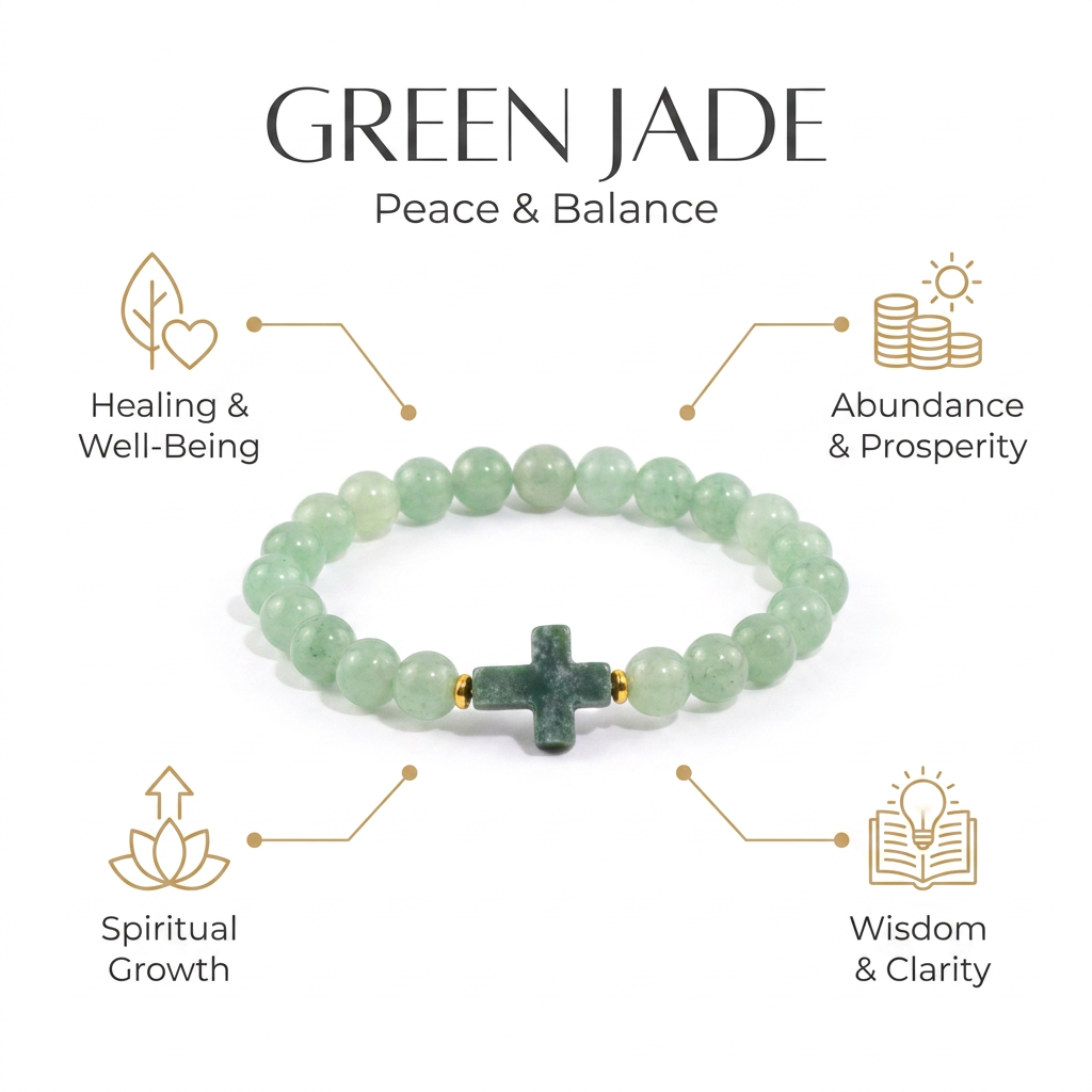 Green Jade Bracelet for Peace & Balance - Infographic