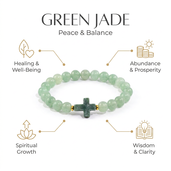 Green Jade Bracelet for Peace & Balance - Infographic