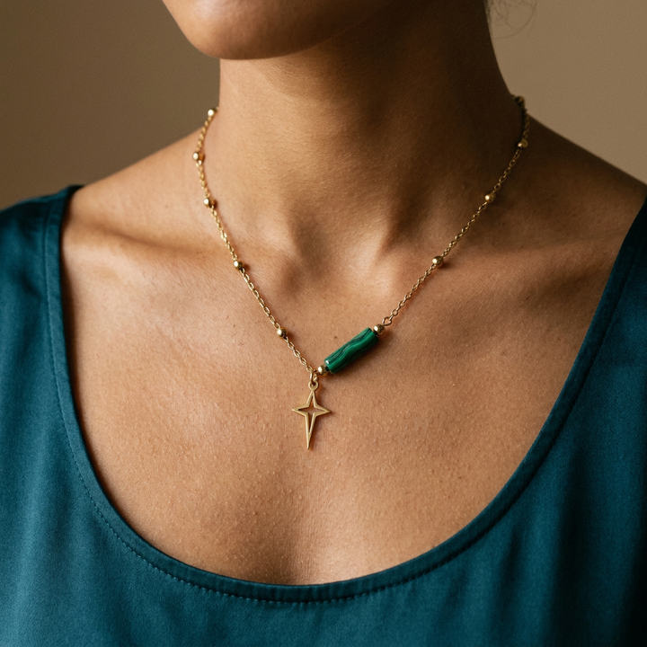 Malachite Necklace - Lifestyle F