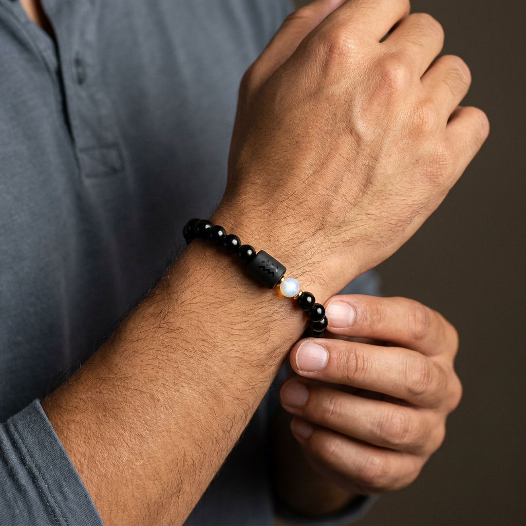 Zodiac Bracelet in Black Onyx - Lifestyle Male