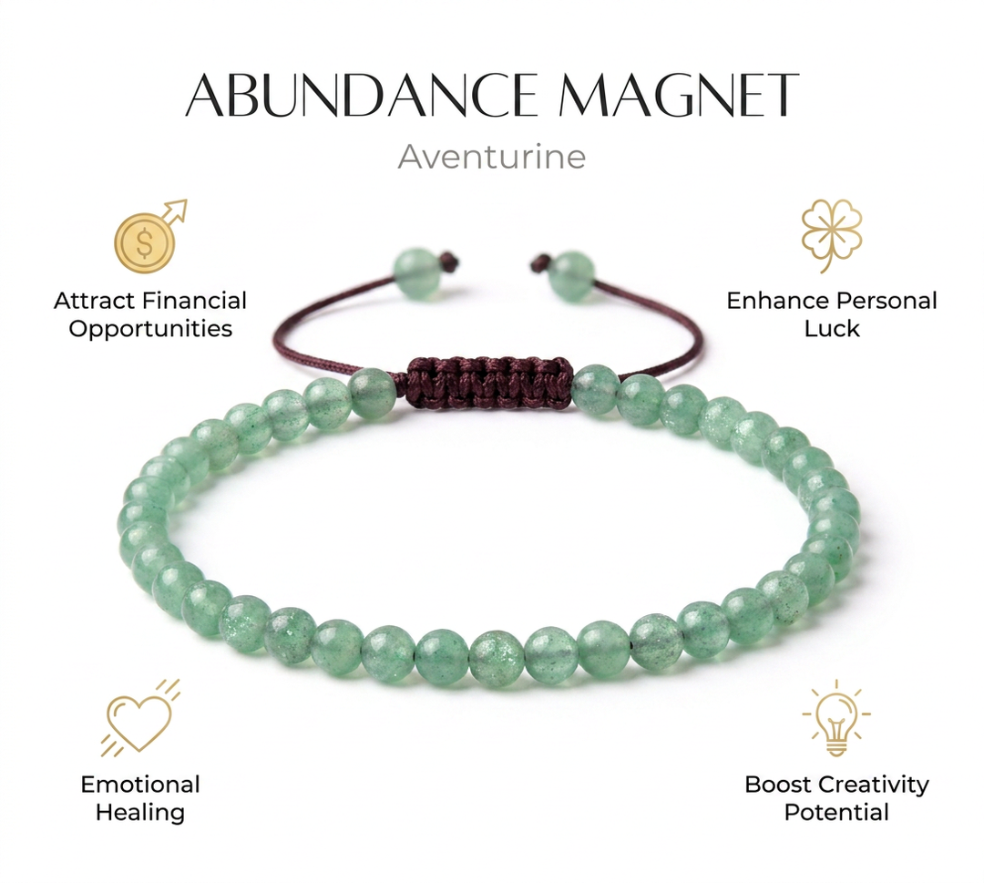 Aventurine Bracelet for Abundance & Luck - Infographic