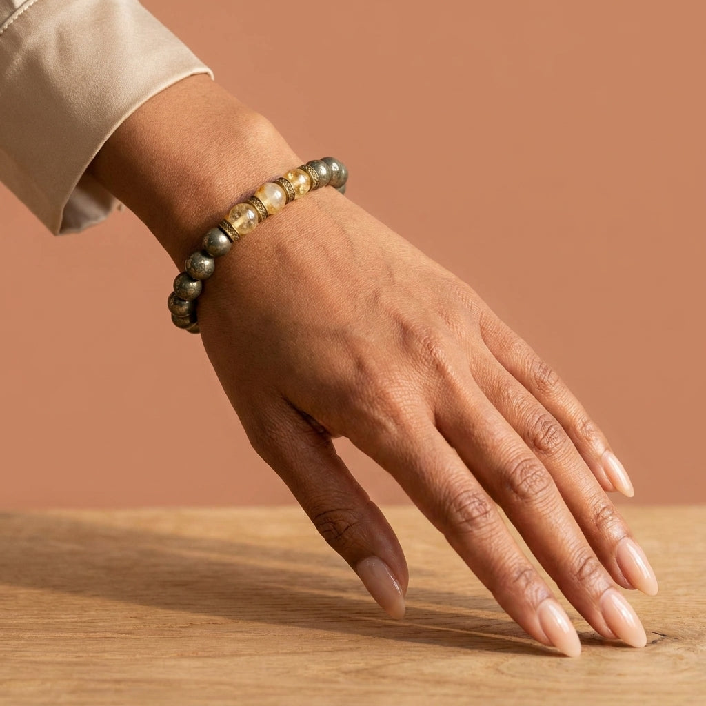 Pyrite and Citrine for wealth & Abundance - Lifestyle Female