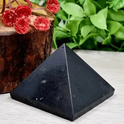 Black obsidian Pyramid for Protection - Raw Spiritual