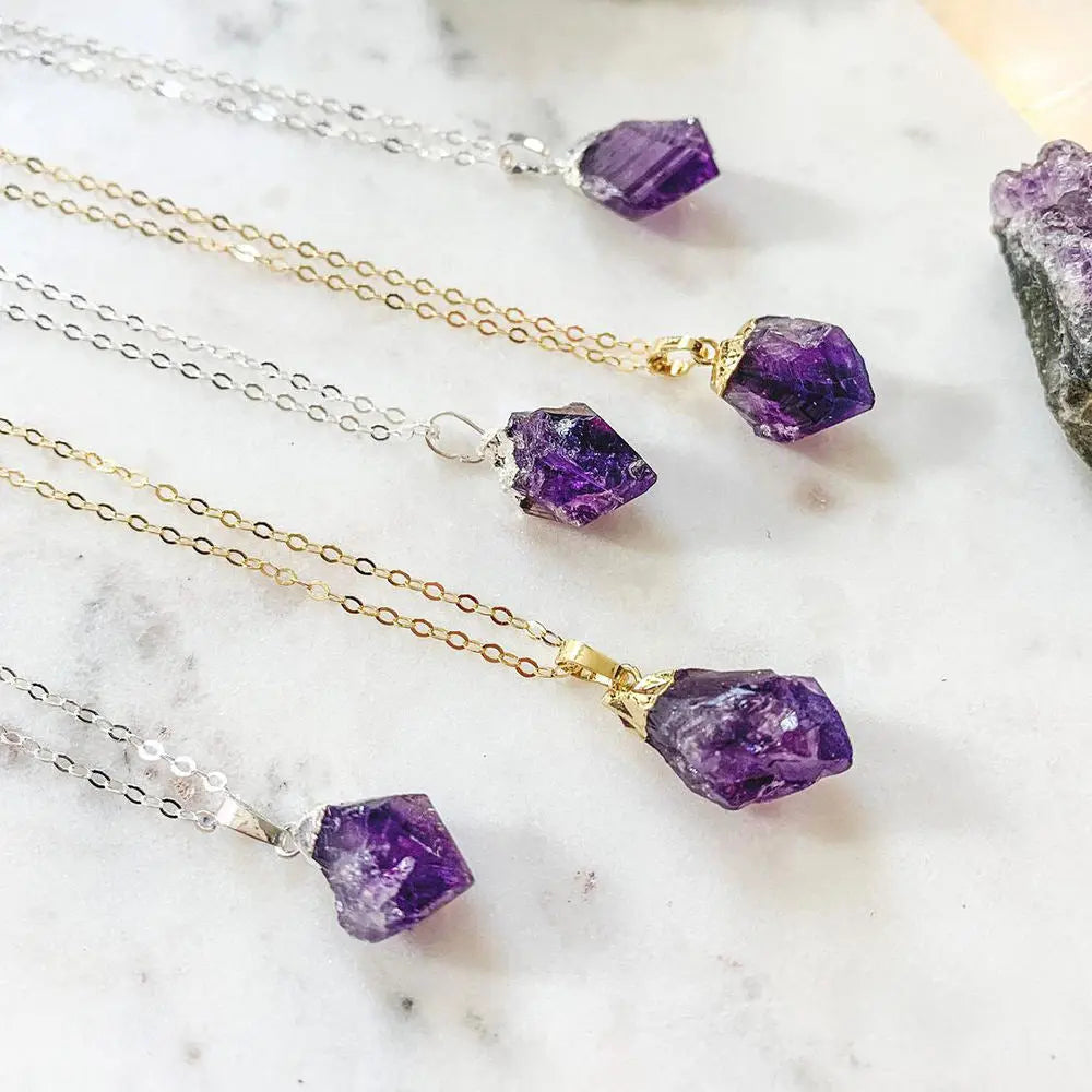 Amethyst Pendant in S925 Chain Yiwu Shanmei Jane