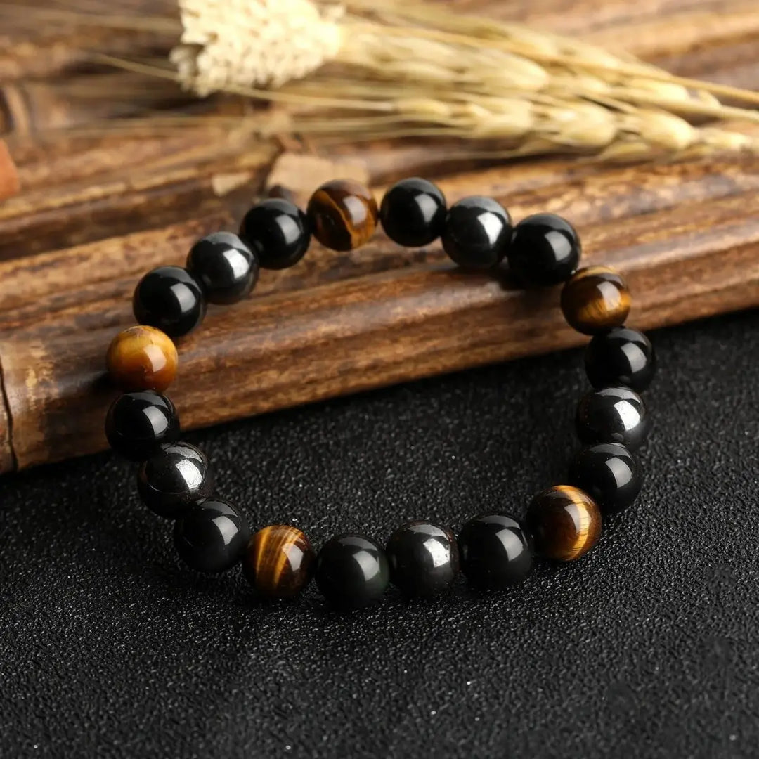 Tiger Eye, Black Onyx & Hematite - Tripple Protection Bracelet Yiwu Shanmei Jane