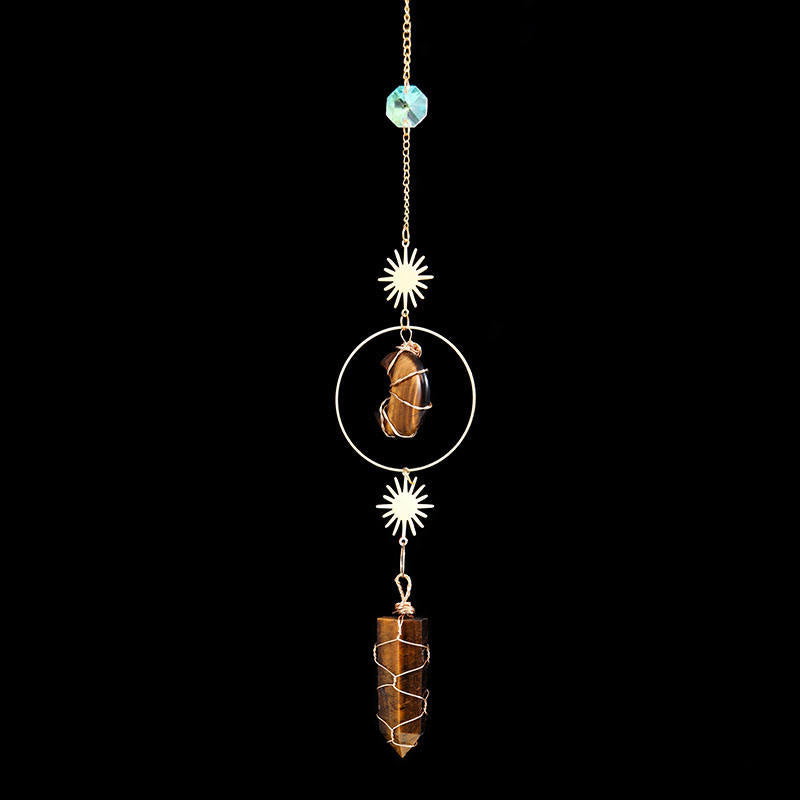 Tiger Eye Sun Catcher Pendulum for Protection & Courage
