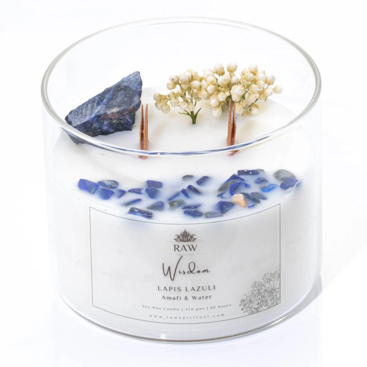Lapis Lazuli Aromatherapy Crystal Candle for Wisdom Yiwu Yi Sheng Nathan Wu