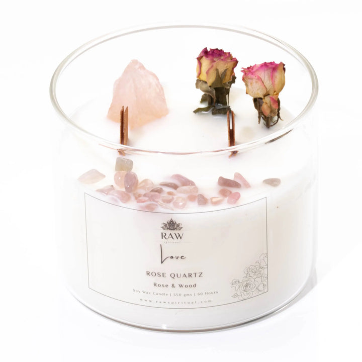 Rose Quartz Aromatherapy Crystal Candle for Love & Relationships Yiwu Yi Sheng Nathan Wu