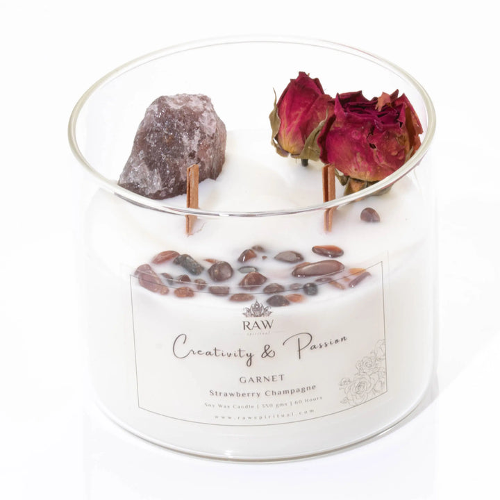 Garnet Aromatherapy Crystal Candle for Creativity & Passion Yiwu Yi Sheng Nathan Wu