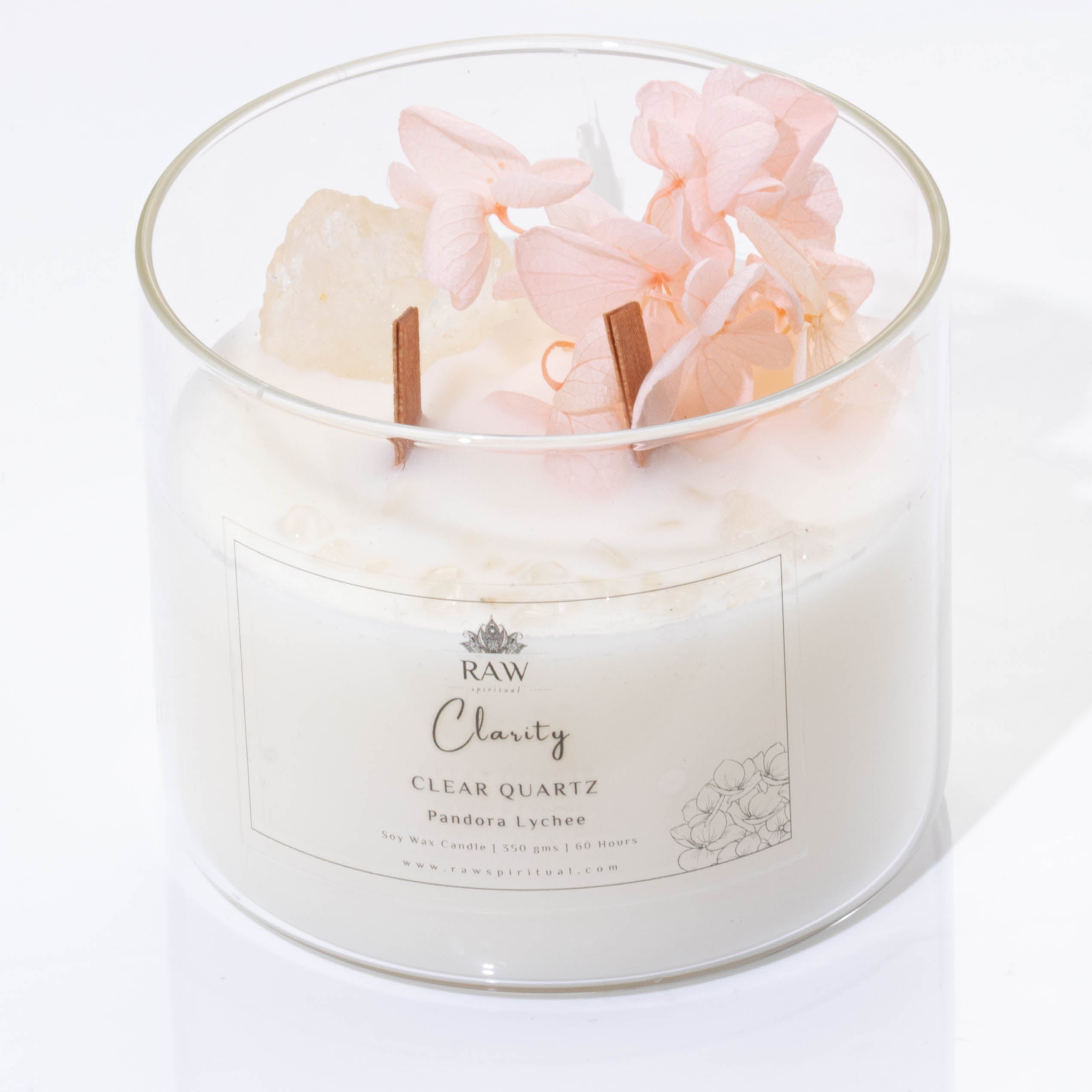 Clear Quartz (Sphatik)  Aromatherapy Crystal Candle for Clarity & Manifestation