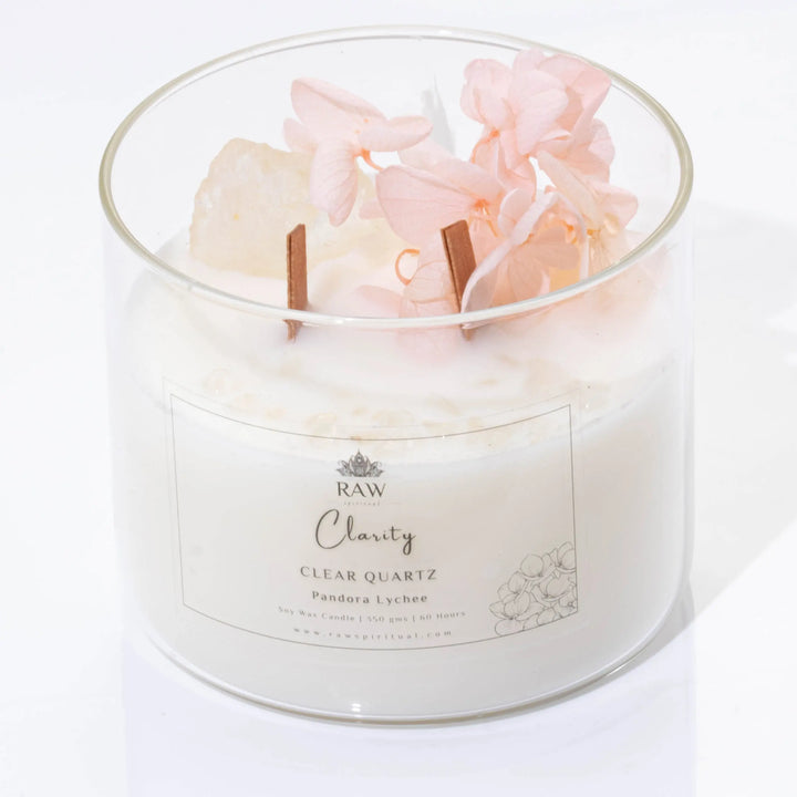 Clear Quartz (Sphatik)  Aromatherapy Crystal Candle for Clarity & Manifestation Yiwu Yi Sheng Nathan Wu