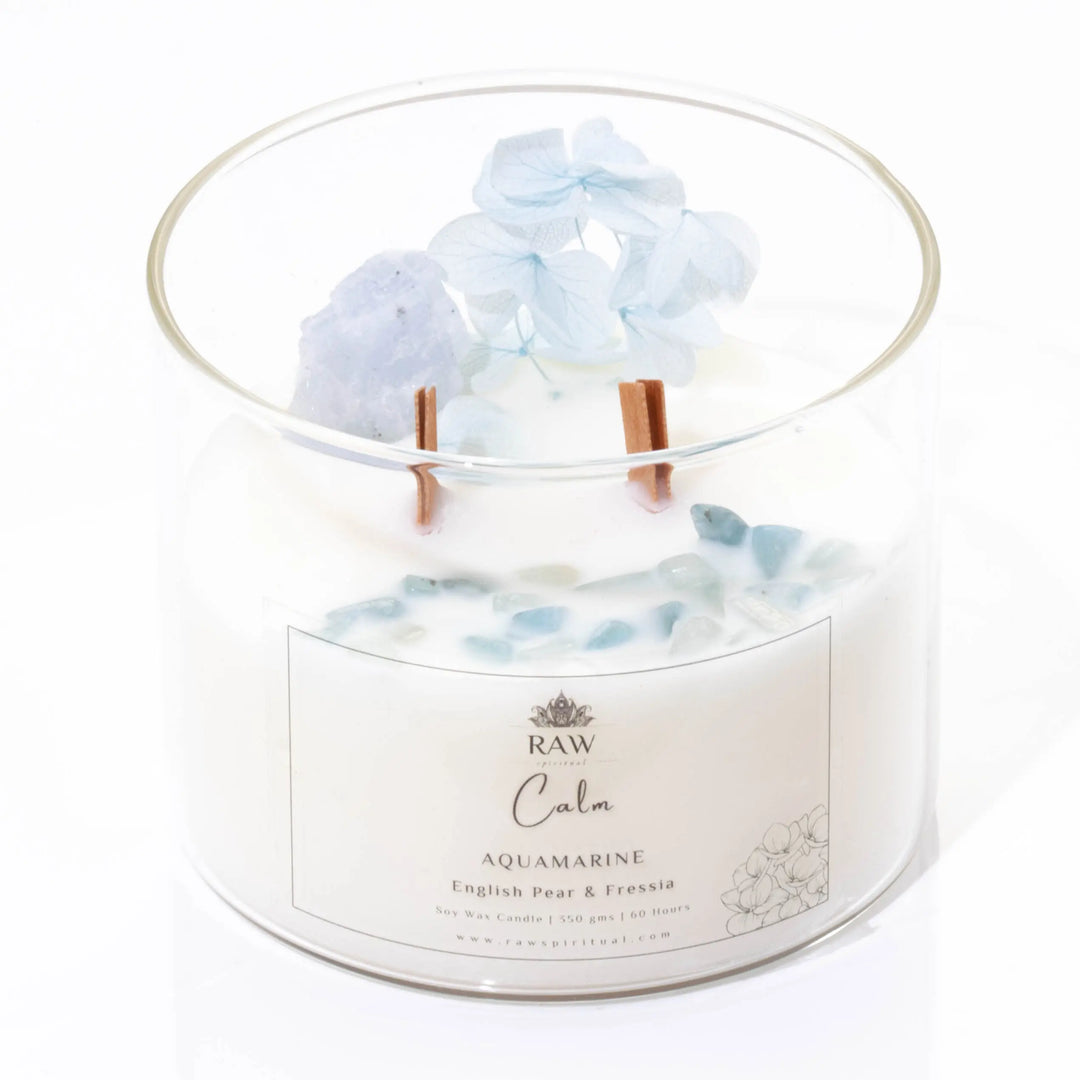 Aquamarine Aromatherapy Crystal Candle for Calm & Inner Peace Yiwu Yi Sheng Nathan Wu