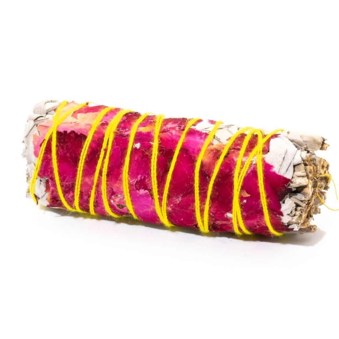 Sage with Rose for Smudging, Cleansing Crystals & Purification Hefei Ownswing Kevin Zhou