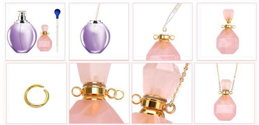 Amethyst Perfume Bottle Necklace