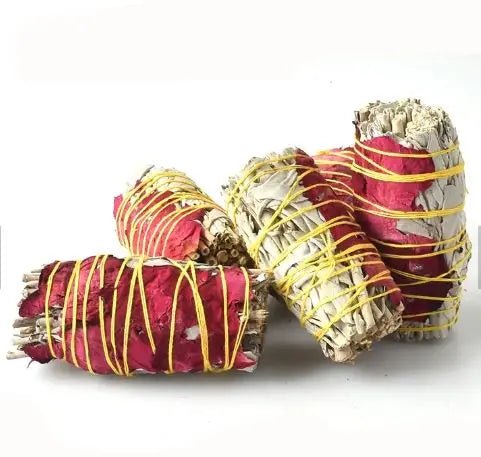 Sage with Rose for Smudging, Cleansing Crystals & Purification Hefei Ownswing Kevin Zhou