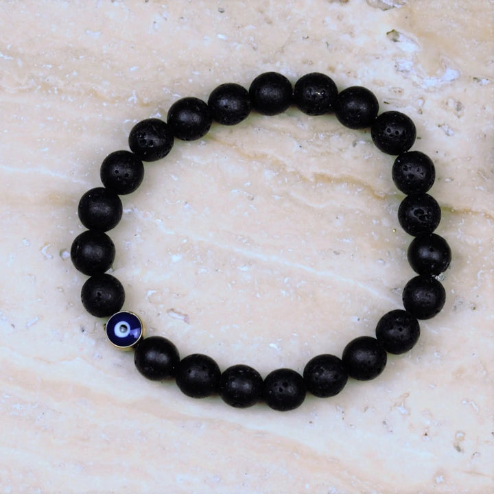 Lava Stone with Evil Eye "Nazar" Bracelet for  Protection Yiwu Shanmei Jane