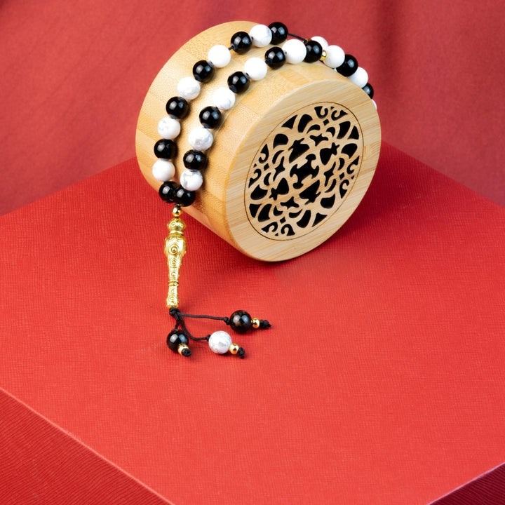 Howlite & Black Tourmaline Misbaha Yiwu Chenhan Yolanda