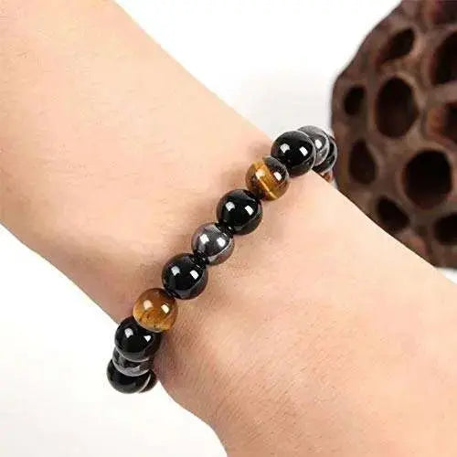 Tiger Eye, Black Onyx & Hematite - Tripple Protection Bracelet Yiwu Shanmei Jane