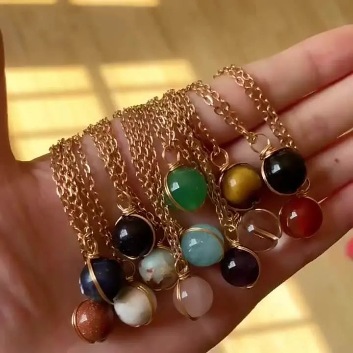 Gold Sandstone Pendant Necklace for Positivity & Abundance Yiwu Shanmei Jane