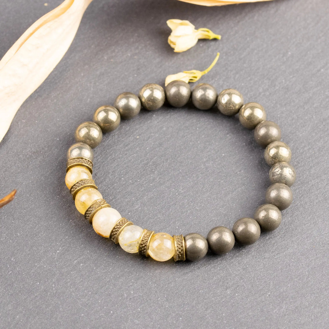 Pyrite and  Citrine for wealth & Abundance. Zodiac: Leo, Capricorn, Gemini, Virgo Yiwu Shanmei Jane