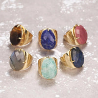 Tiger Eye Faceted Adjustable Ring for Protection for men Yiwu Shanmei Jane