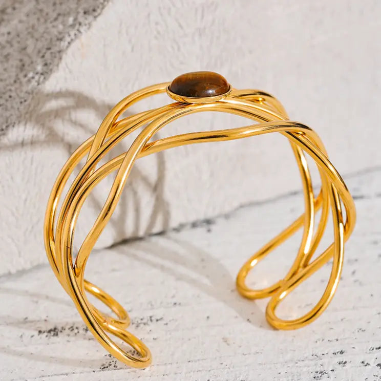 Tiger's Eye Bangle for Protection & Courage Yiwu Jinyou VIMI
