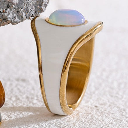 Gia Enamel Ring with Opal Stone