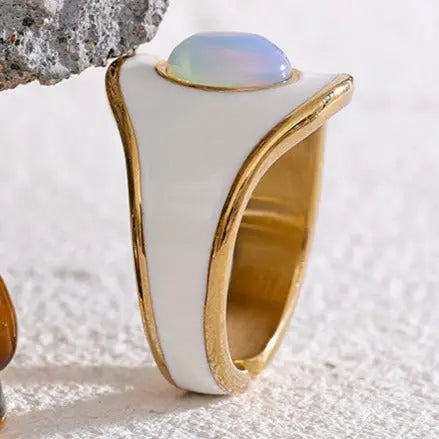 Gia Enamel Ring with Opal Stone Yiwu Jinyou VIMI