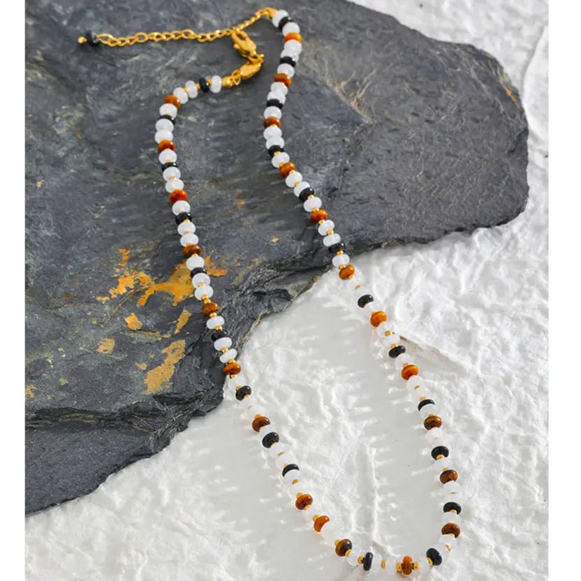 Agate (Hakik) & Tiger Eye Necklace for Prosperity & Abundance Yiwu Jinyou VIMI