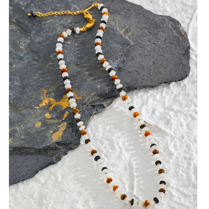 Agate (Hakik) & Tiger Eye Necklace for Prosperity & Abundance Yiwu Jinyou VIMI