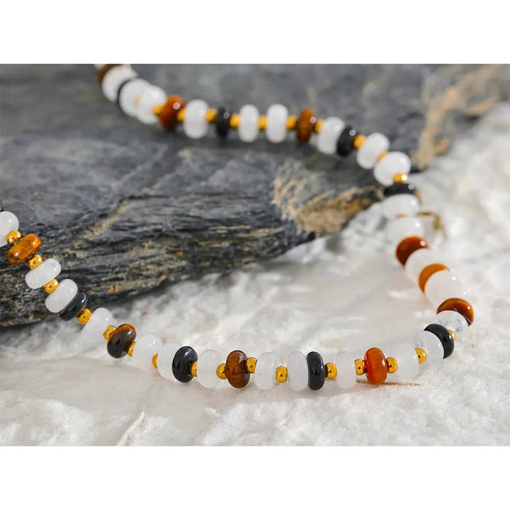 Agate (Hakik) & Tiger Eye Necklace for Prosperity & Abundance Yiwu Jinyou VIMI